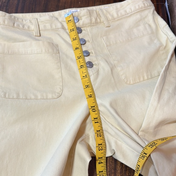 Gap High Rise Wide Leg Cropped Button Fly Yellow Pant Size 14 Petite NWT - Picture 11 of 13